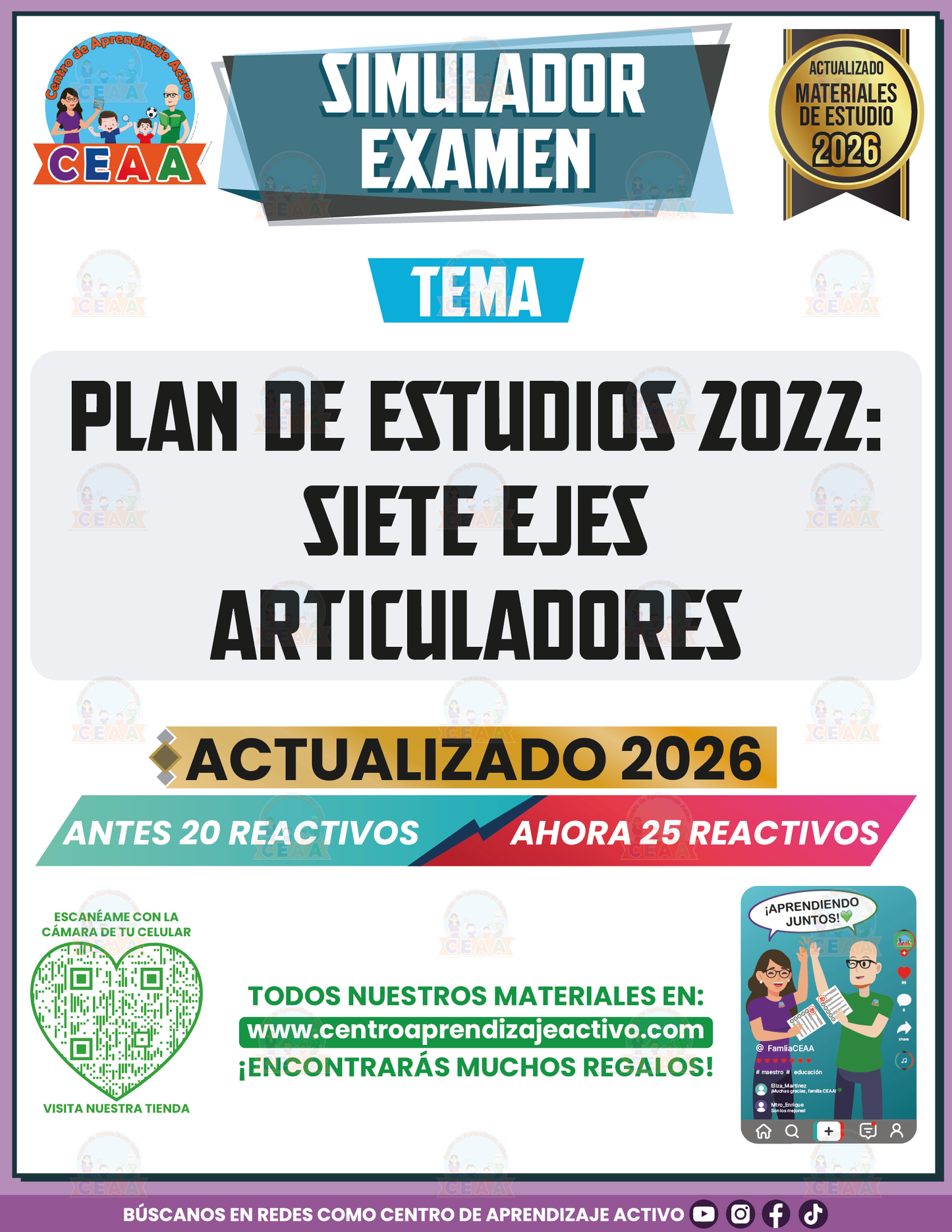 Simulador de Examen - Plan 2022 Siete Ejes Articuladores en PDF