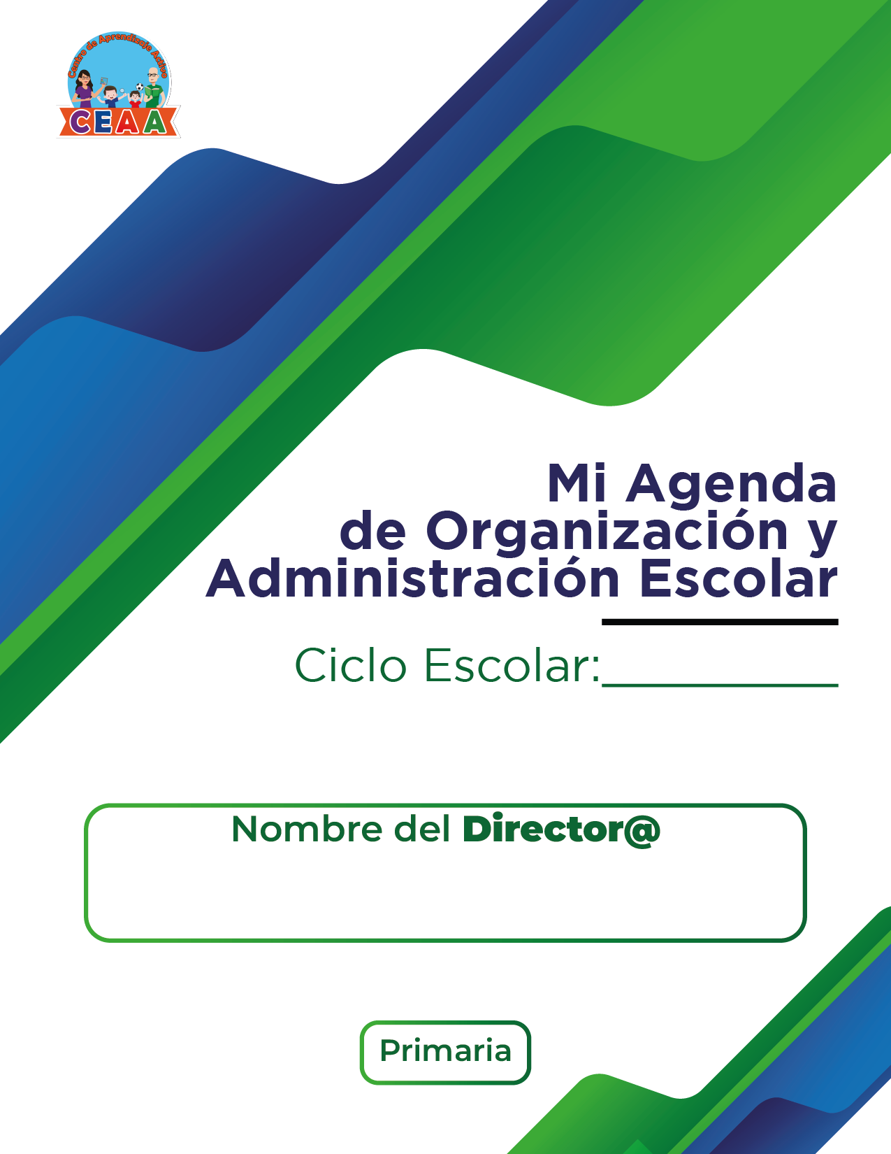 Agenda Formal Verde-azul DIRECTOR Primaria