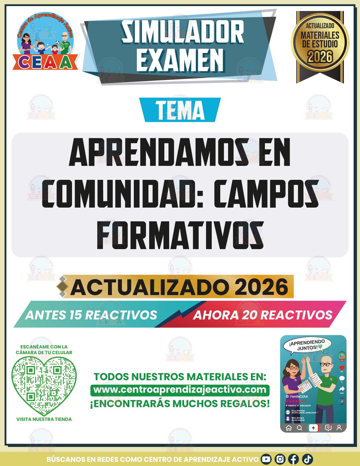 Simulador de Examen - Aprendamos en Comunidad Campos Formativos en PDF