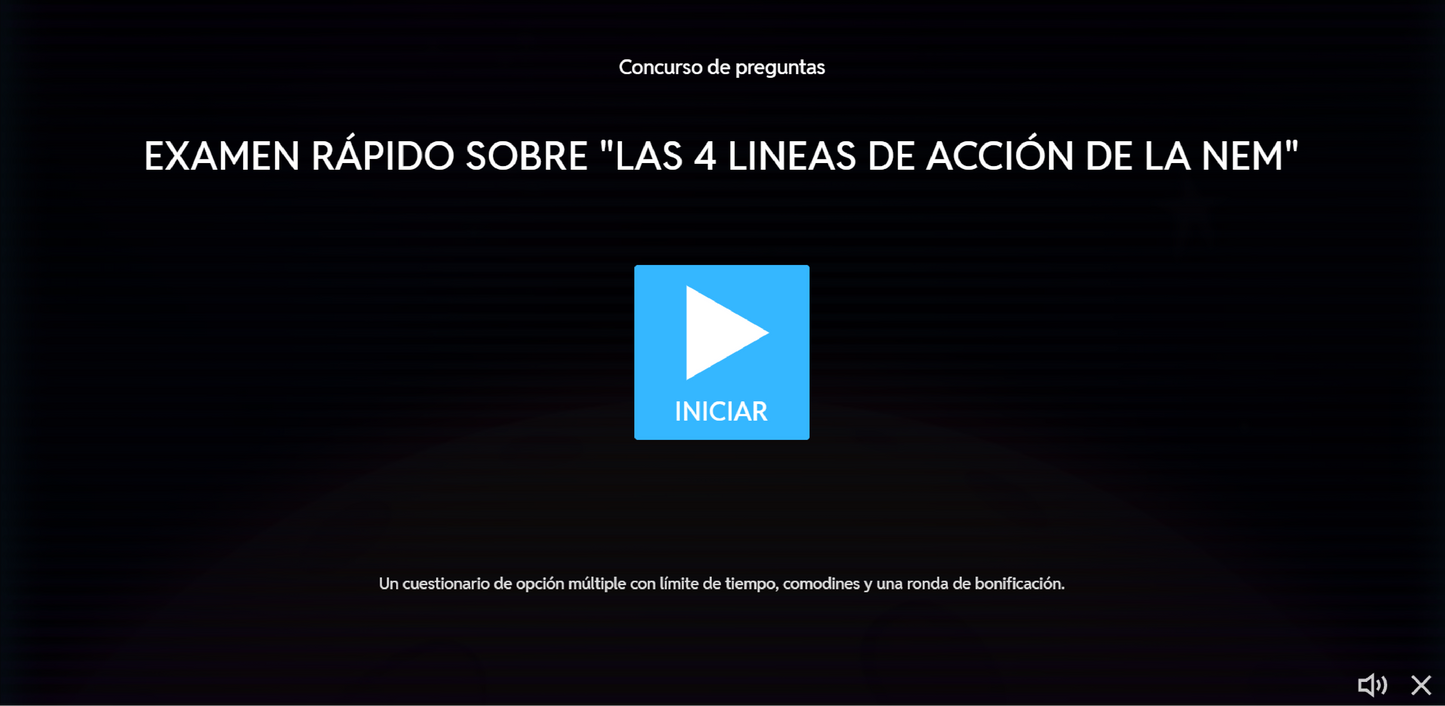 JUEGO INTERACTIVO #41 EXAMEN RÁPIDO LAS 4 LINEAS DE ACCIÓN DE LA NEM
