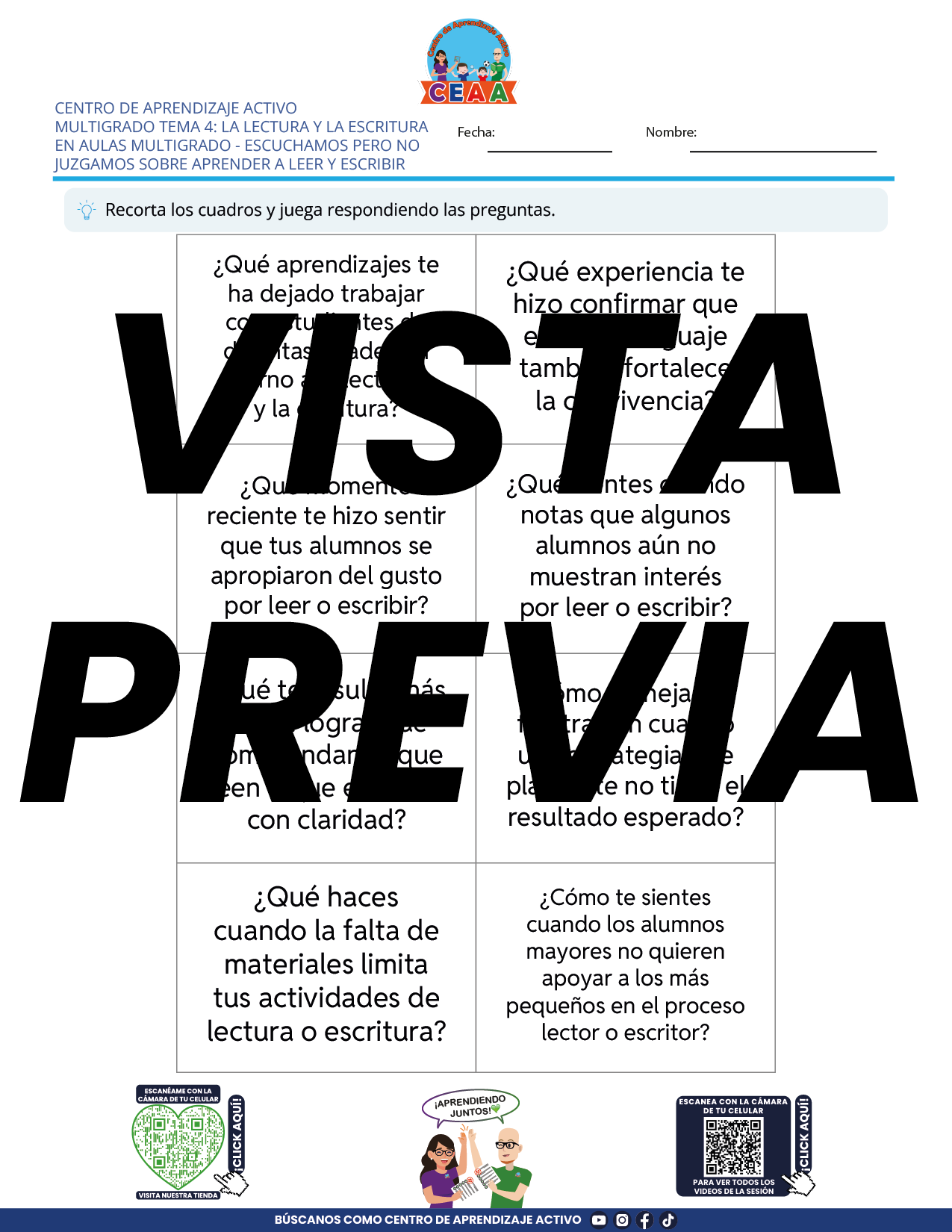 Juegos de Estudio para Imprimir CTE MULTIGRADO TEMA 4