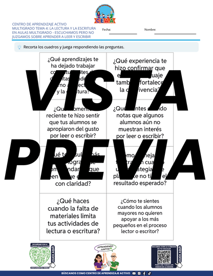 Juegos de Estudio para Imprimir CTE MULTIGRADO TEMA 4
