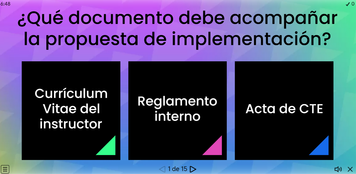 JUEGO INTERACTIVO #13 EXÁMEN RÁPIDO: GUÍA PARA VALIDAR ACCIONES DE FORMACIÓN Y ACTUALIZACIÓN DOCENTE - Media Superior
