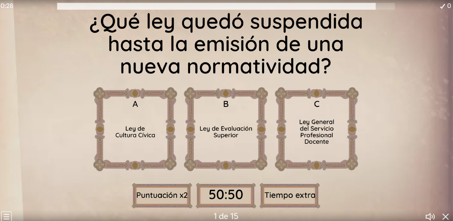JUEGO INTERACTIVO #37 EXÁMEN RÁPIDO ARTÍCULO TERCERO CONSTITUCIONAL