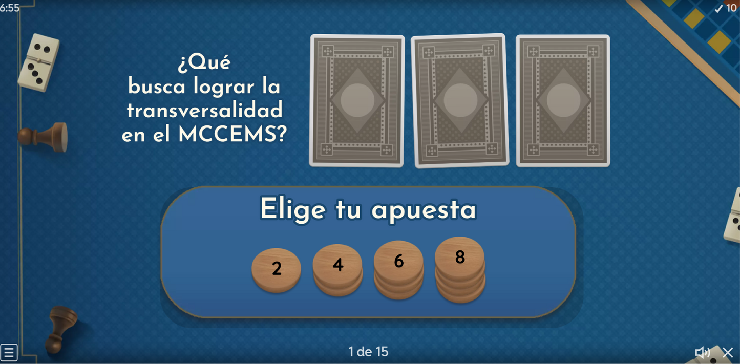 JUEGO INTERACTIVO #10 EXÁMEN RÁPIDO: ANEXO DEL MARCO CURRICULAR COMÚN EN EDUCACIÓN MEDIA SUPERIOR - Media Superior