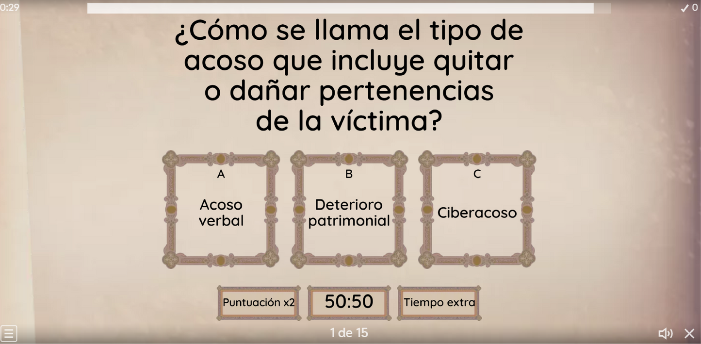 JUEGO INTERACTIVO #42 EXAMEN RÁPIDO TODAS Y TODOS CONTRA EL ACOSO ESCOLAR