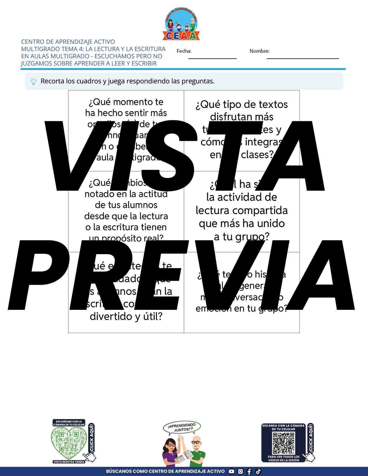 Juegos de Estudio para Imprimir CTE MULTIGRADO TEMA 4
