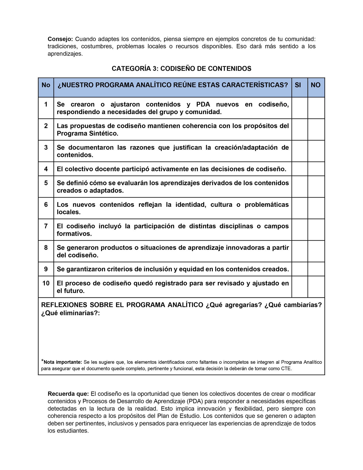 AUTOEVALUACIÓN DEL PROGRAMA ANALÍTICO EDITABLE