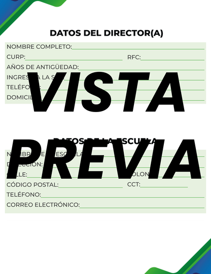 Agenda Formal Verde-azul DIRECTOR Primaria