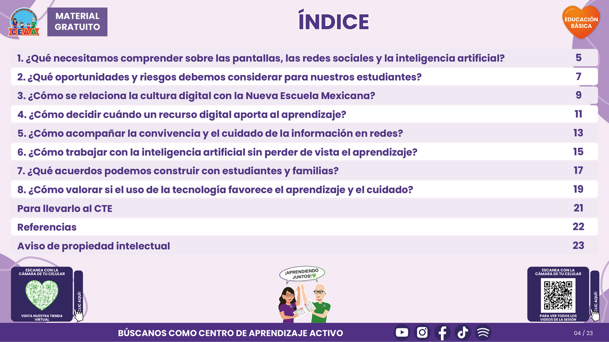 Resumen CTE del Tema 4 Educación Básica: PANTALLAS, REDES SOCIALES E INTELIGENCIA ARTIFICIAL ¿CÓMO ACOMPAÑAR UN USO CRÍTICO, SEGURO Y CON SENTIDO PARA APRENDER? en PDF