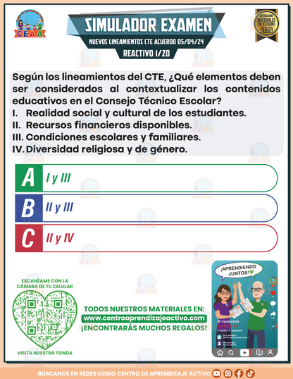 Simulador de Examen - Lineamientos CTE Acuerdo 05/04/24 en PDF