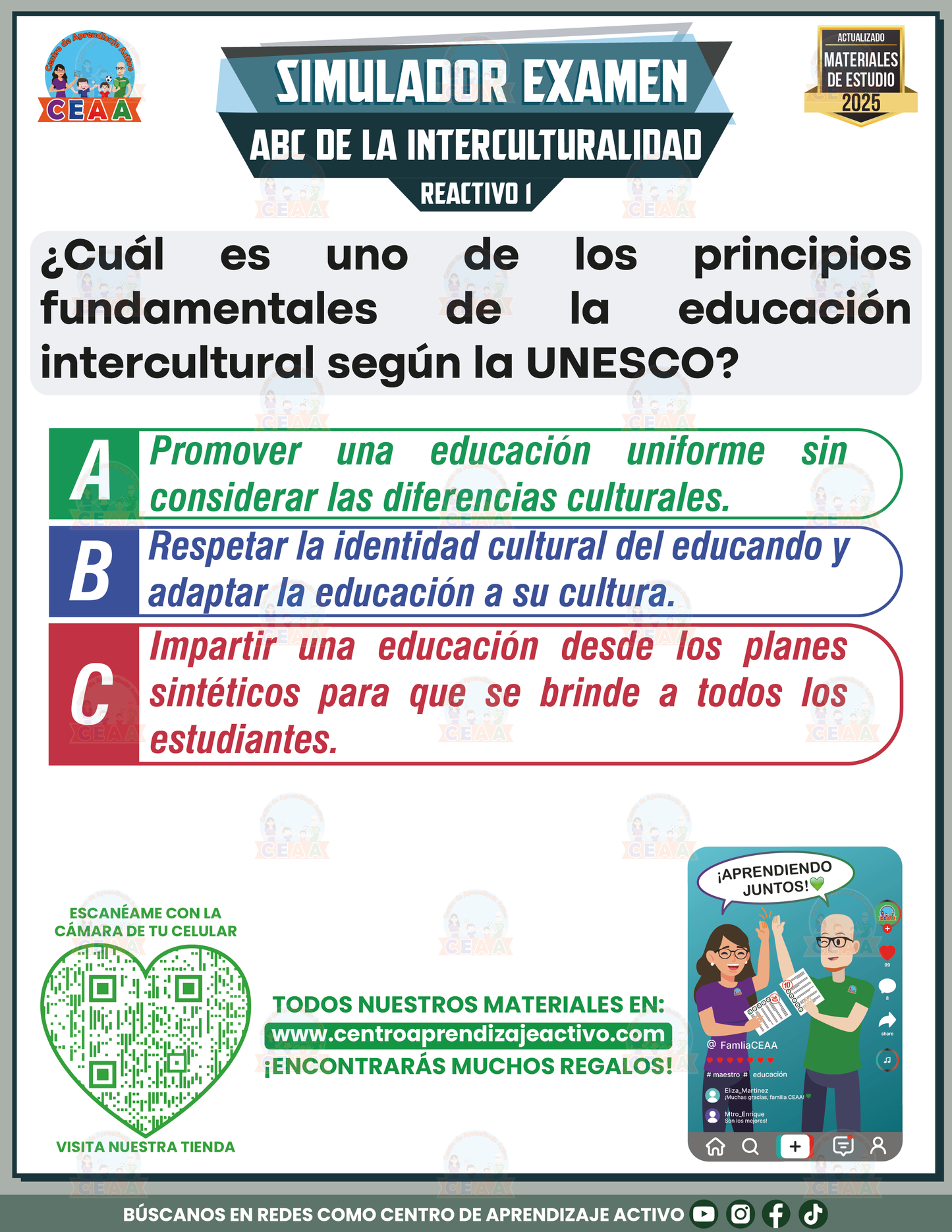 Simulador de examen ABC de la Interculturalidad en PDF