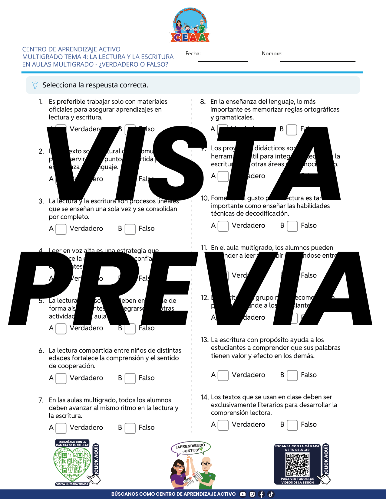 Juegos de Estudio para Imprimir CTE MULTIGRADO TEMA 4