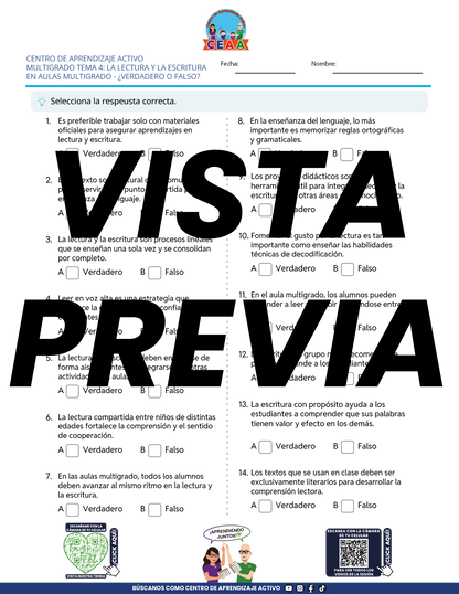 Juegos de Estudio para Imprimir CTE MULTIGRADO TEMA 4