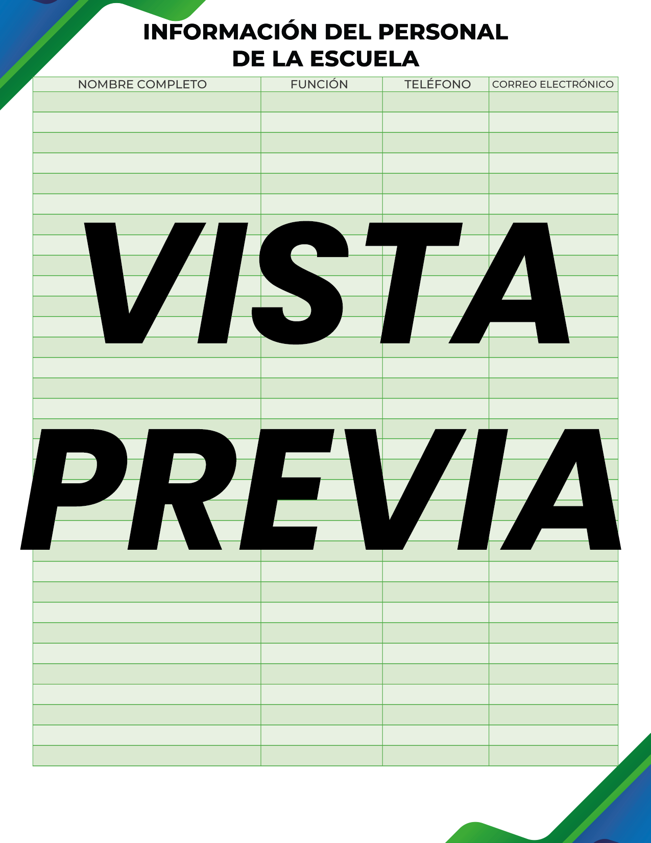 Agenda Formal Verde-azul DIRECTOR Primaria