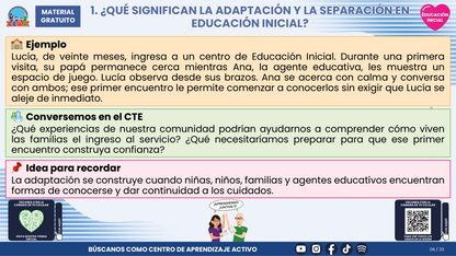 Resumen CTE del Tema 1 Educación Inicial: ADAPTACIÓN Y SEPARACIÓN ¿CÓMO ACOMPAÑAR A BEBÉS, NIÑAS, NIÑOS Y FAMILIAS CON CONFIANZA Y CUIDADO? en PDF