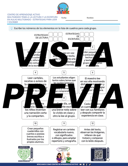 Juegos de Estudio para Imprimir CTE MULTIGRADO TEMA 4
