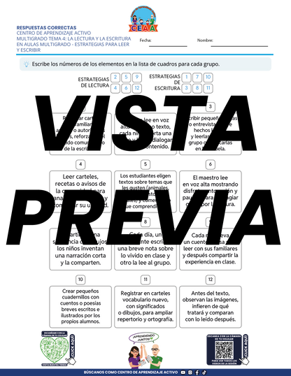 Juegos de Estudio para Imprimir CTE MULTIGRADO TEMA 4