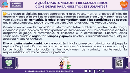 Resumen CTE del Tema 4 Educación Básica: PANTALLAS, REDES SOCIALES E INTELIGENCIA ARTIFICIAL ¿CÓMO ACOMPAÑAR UN USO CRÍTICO, SEGURO Y CON SENTIDO PARA APRENDER? en PDF