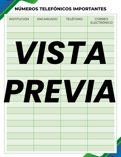 Agenda Formal Verde-azul DIRECTOR Primaria