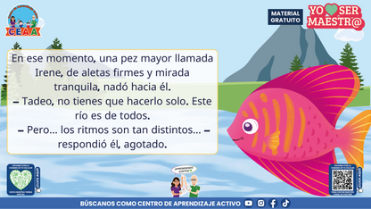 Historias para Maestros Multigrado - LA ESCUELA DE LOS PECES ARCOÍRIS EN EL RÍO SILENCIOSO en PDF