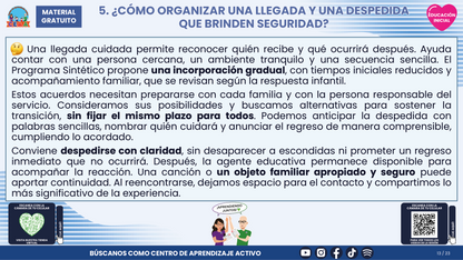 Resumen CTE del Tema 1 Educación Inicial: ADAPTACIÓN Y SEPARACIÓN ¿CÓMO ACOMPAÑAR A BEBÉS, NIÑAS, NIÑOS Y FAMILIAS CON CONFIANZA Y CUIDADO? en PDF