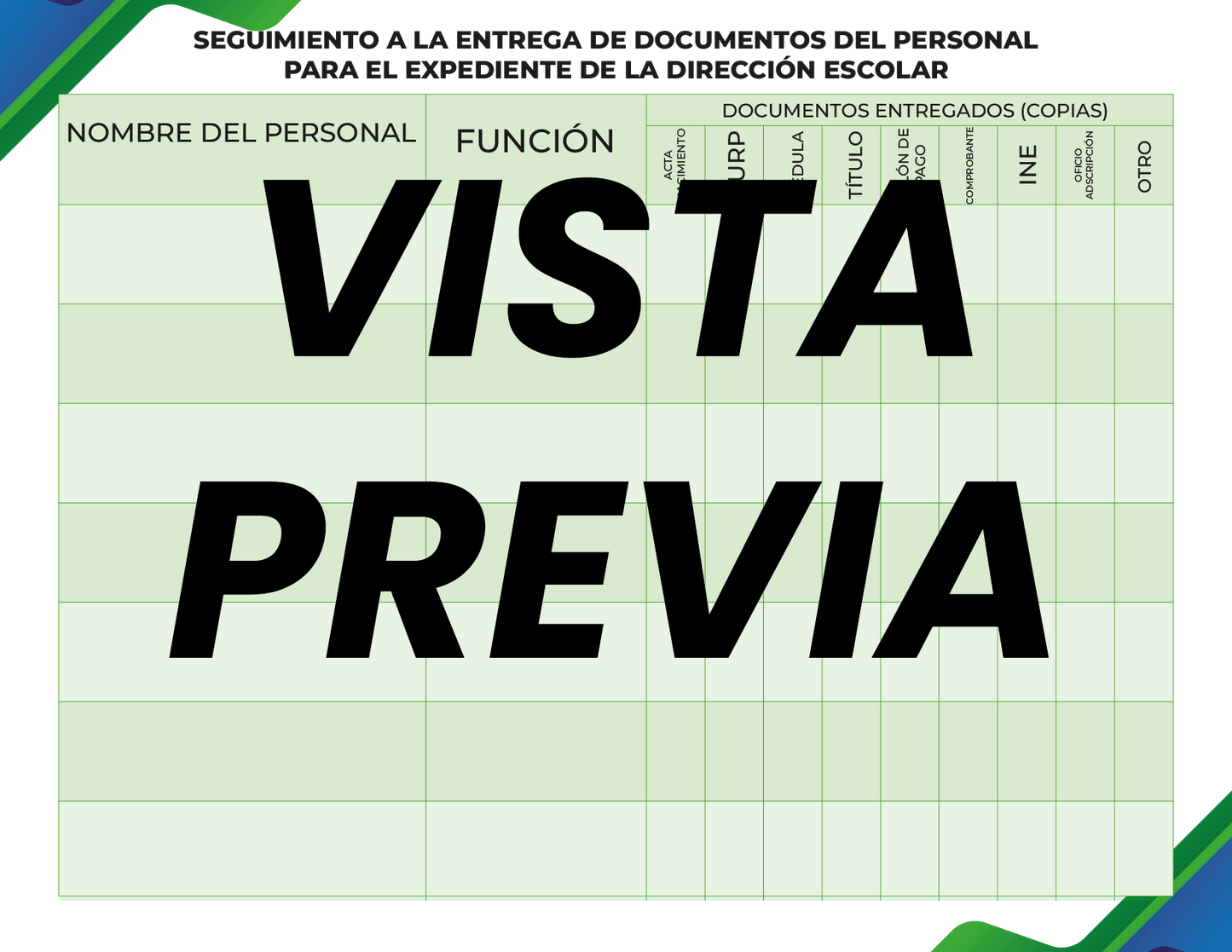 Agenda Formal Verde-azul DIRECTOR Primaria