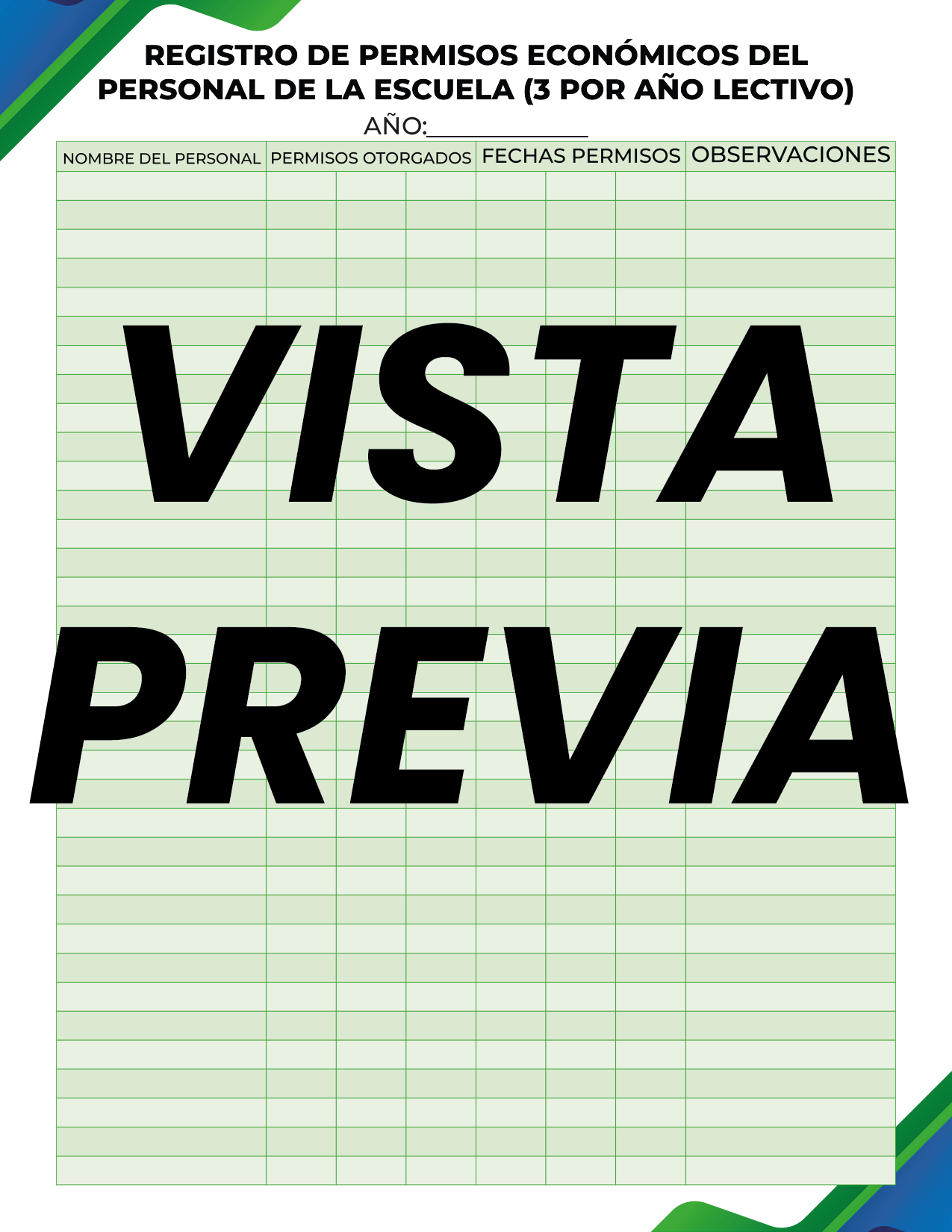Agenda Formal Verde-azul DIRECTOR Primaria