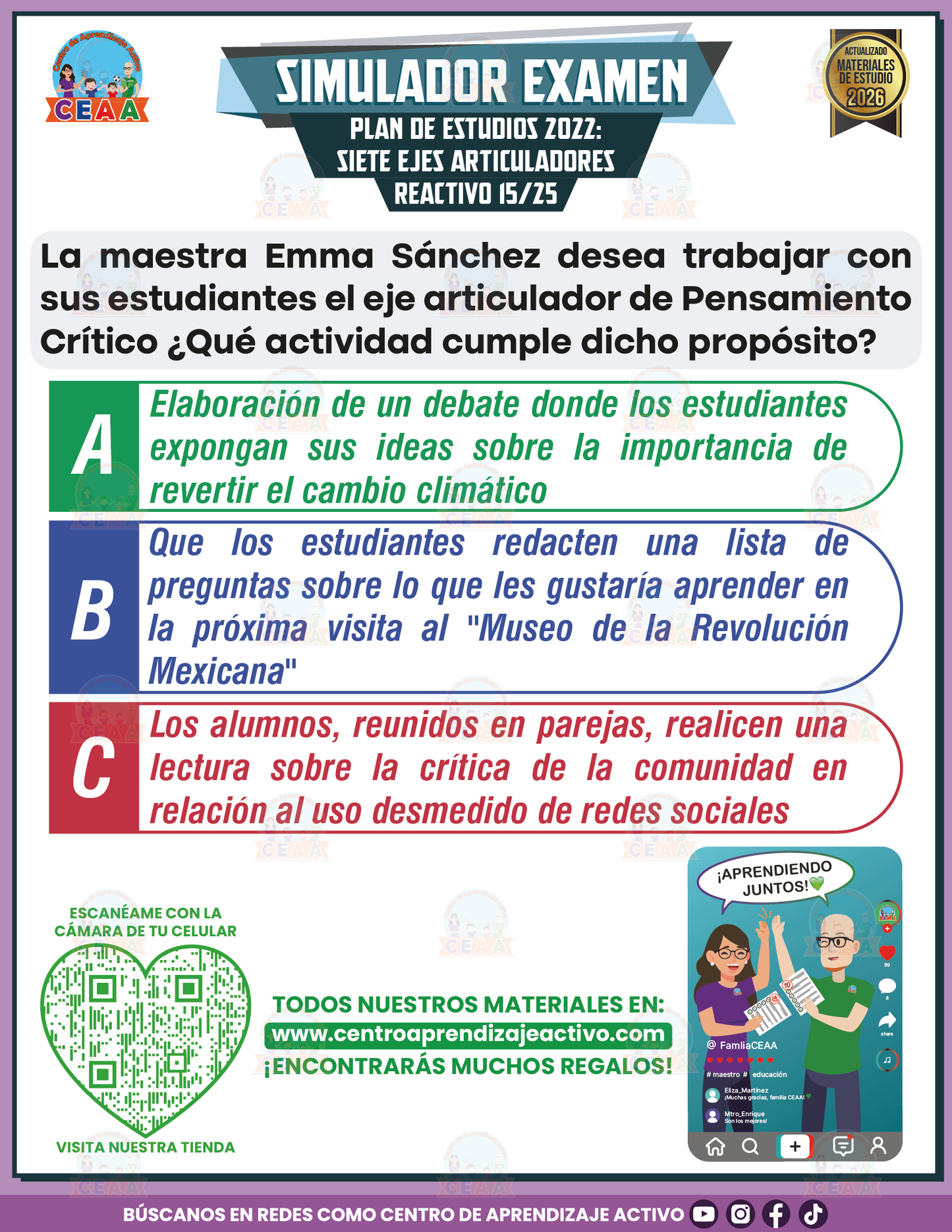 Simulador de Examen - Plan 2022 Siete Ejes Articuladores en PDF