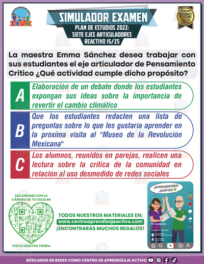 Simulador de Examen - Plan 2022 Siete Ejes Articuladores en PDF