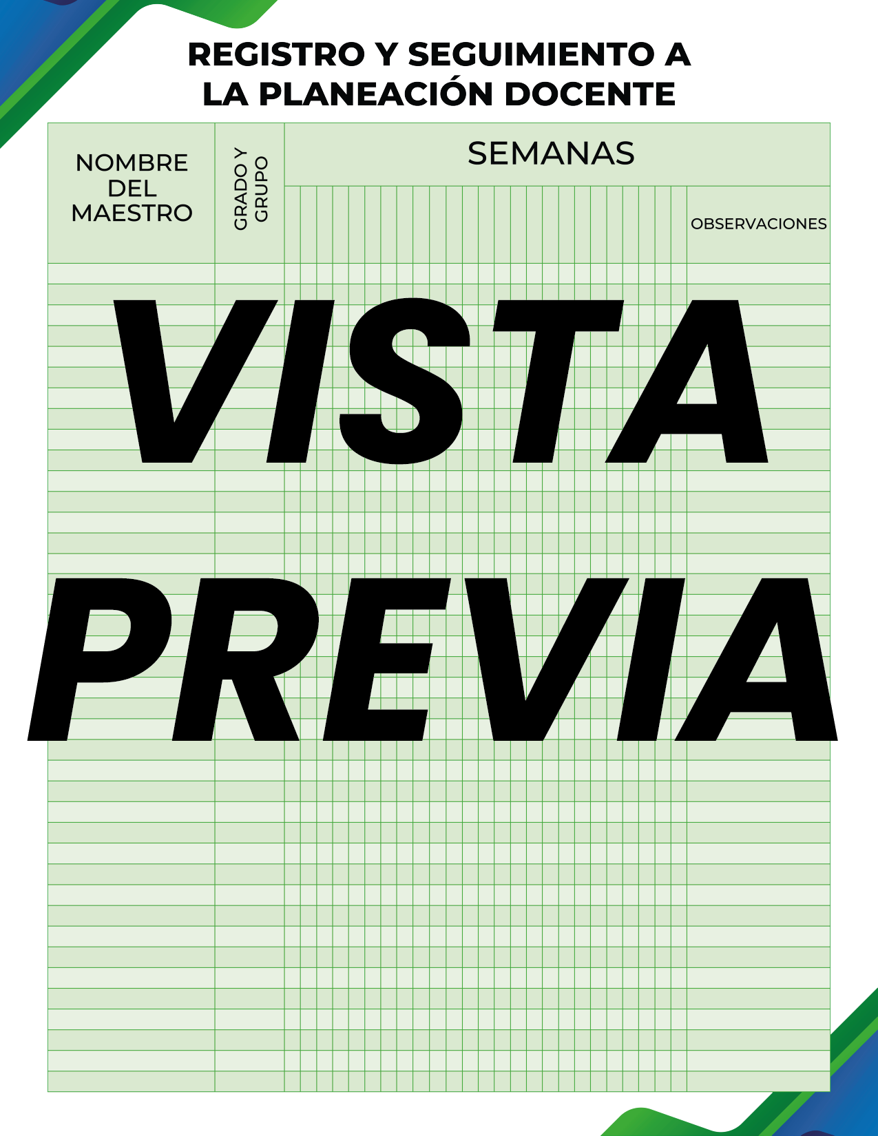 Agenda Formal Verde-azul DIRECTOR Primaria