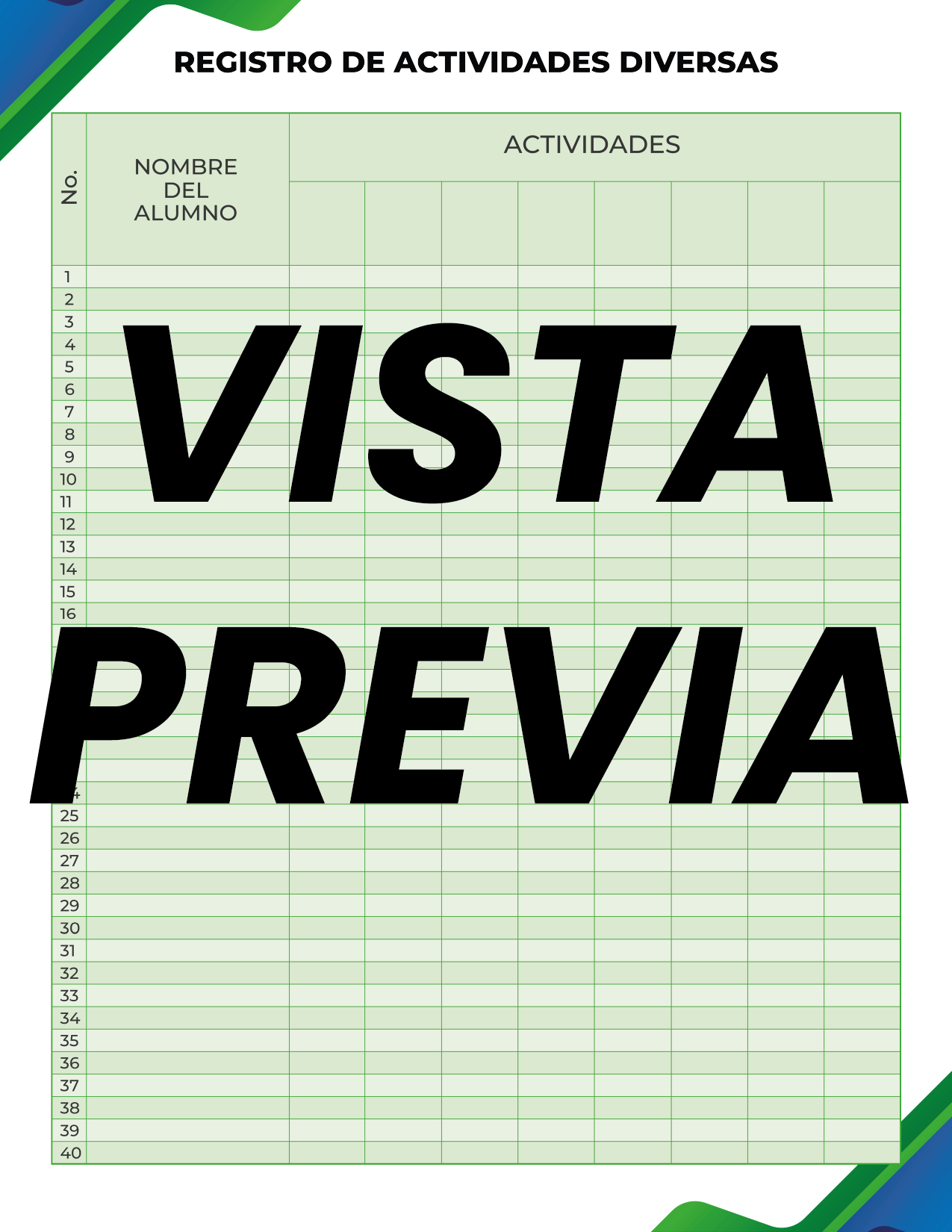 Agenda Formal Verde-azul DIRECTOR Primaria