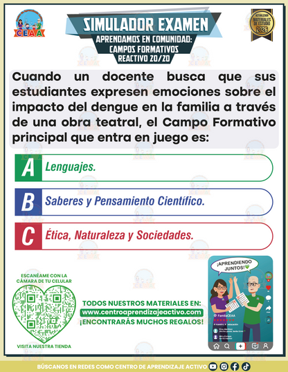 Simulador de Examen - Aprendamos en Comunidad Campos Formativos en PDF