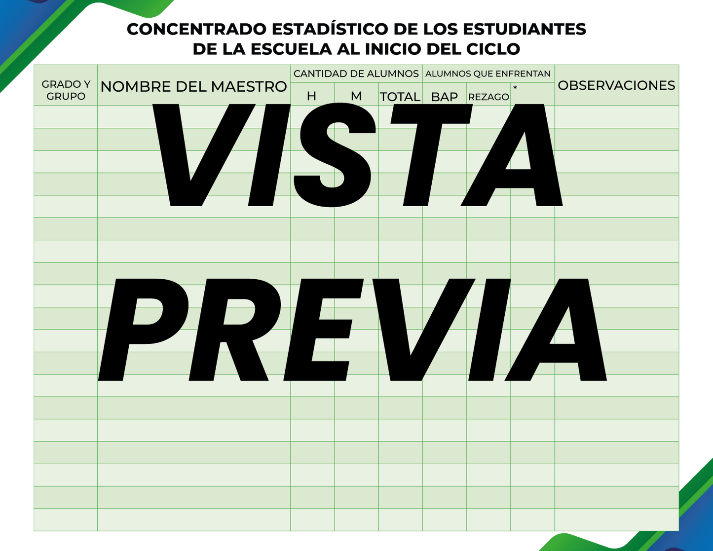 Agenda Formal Verde-azul DIRECTOR Primaria