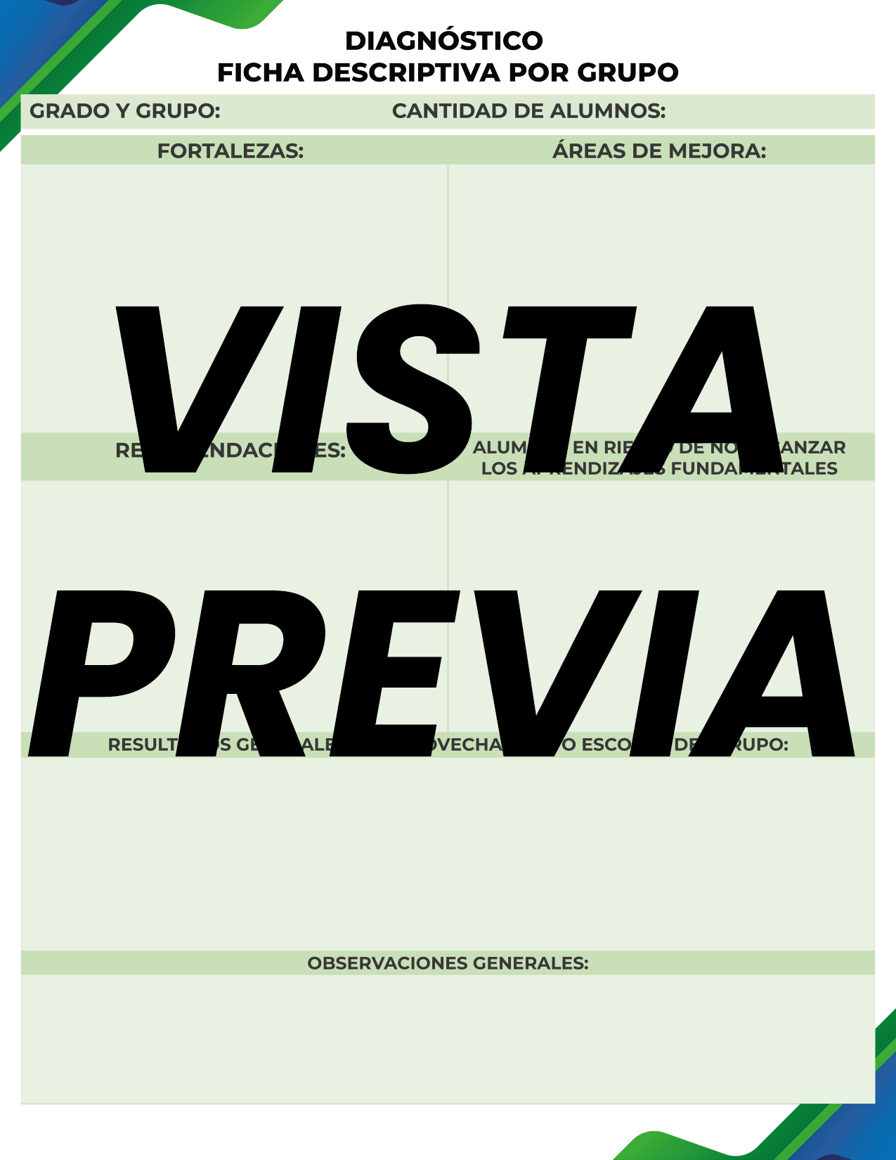 Agenda Formal Verde-azul DIRECTOR Primaria