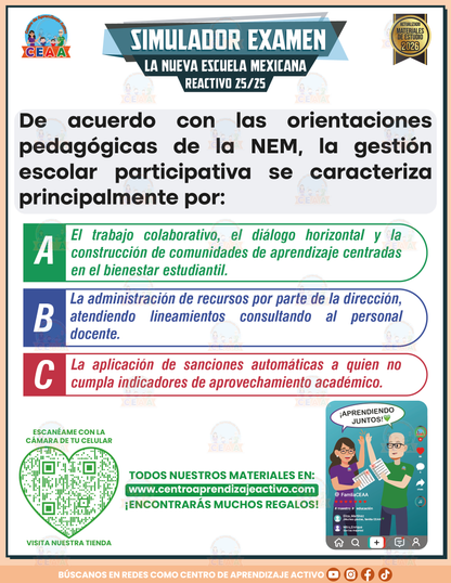 Simulador de Examen - La Nueva Escuela Mexicana en PDF