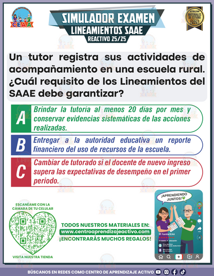 Simulador de Examen -  Lineamientos SAAE en PDF