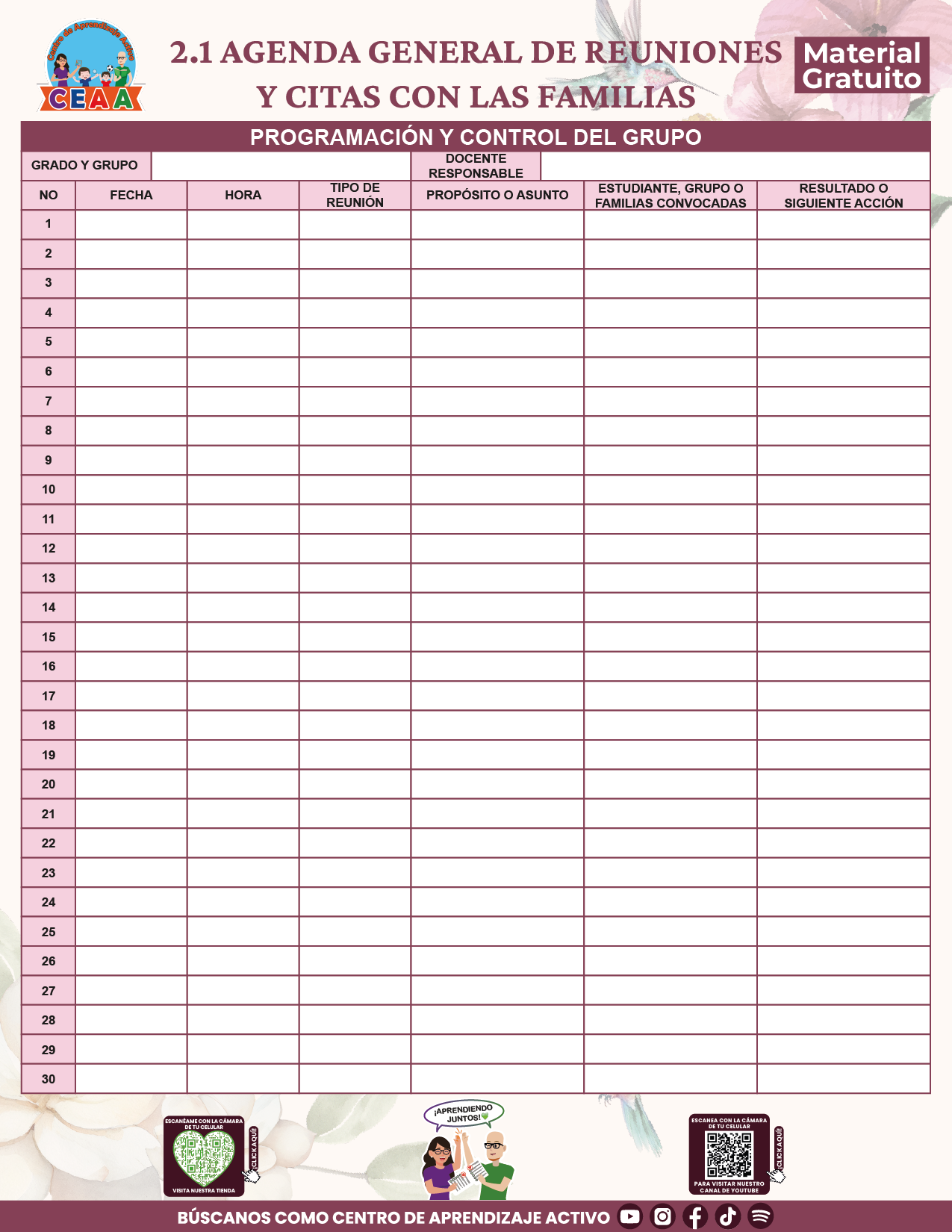 BITÁCORA PARA LA ORGANIZACIÓN Y SEGUIMIENTO PARA LA ATENCIÓN A MADRES Y PADRES DE FAMILIA V1 en PDF
