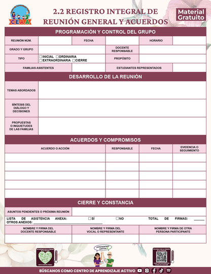 BITÁCORA PARA LA ORGANIZACIÓN Y SEGUIMIENTO PARA LA ATENCIÓN A MADRES Y PADRES DE FAMILIA V1 en PDF