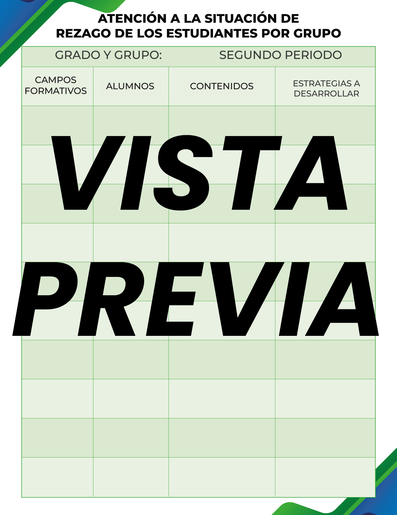 Agenda Formal Verde-azul DIRECTOR Primaria
