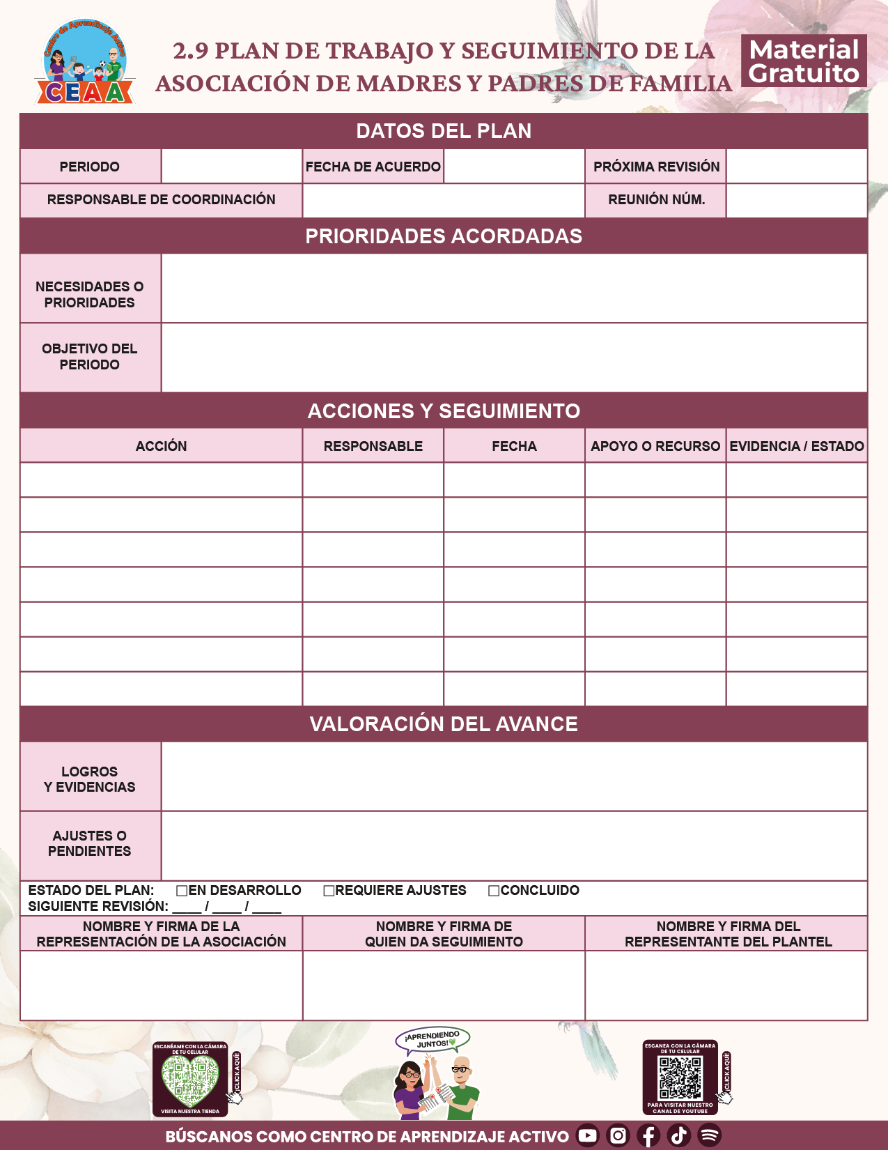 BITÁCORA PARA LA ORGANIZACIÓN Y SEGUIMIENTO PARA LA ATENCIÓN A MADRES Y PADRES DE FAMILIA V1 en PDF