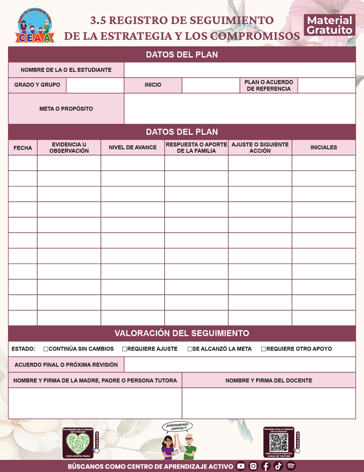BITÁCORA PARA LA ORGANIZACIÓN Y SEGUIMIENTO PARA LA ATENCIÓN A MADRES Y PADRES DE FAMILIA V1 en PDF