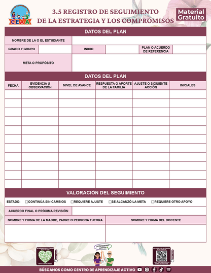 BITÁCORA PARA LA ORGANIZACIÓN Y SEGUIMIENTO PARA LA ATENCIÓN A MADRES Y PADRES DE FAMILIA V1 en PDF