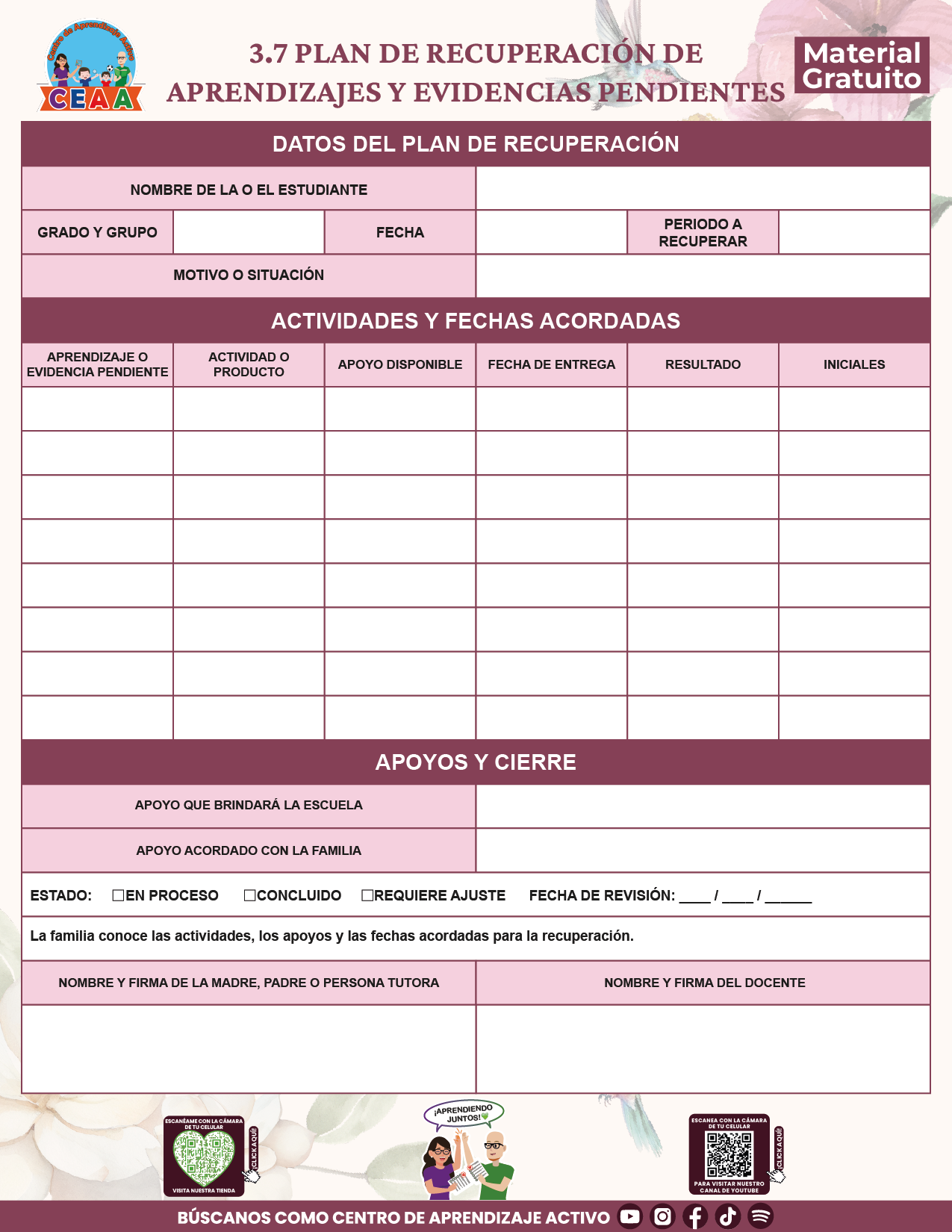 BITÁCORA PARA LA ORGANIZACIÓN Y SEGUIMIENTO PARA LA ATENCIÓN A MADRES Y PADRES DE FAMILIA V1 en PDF