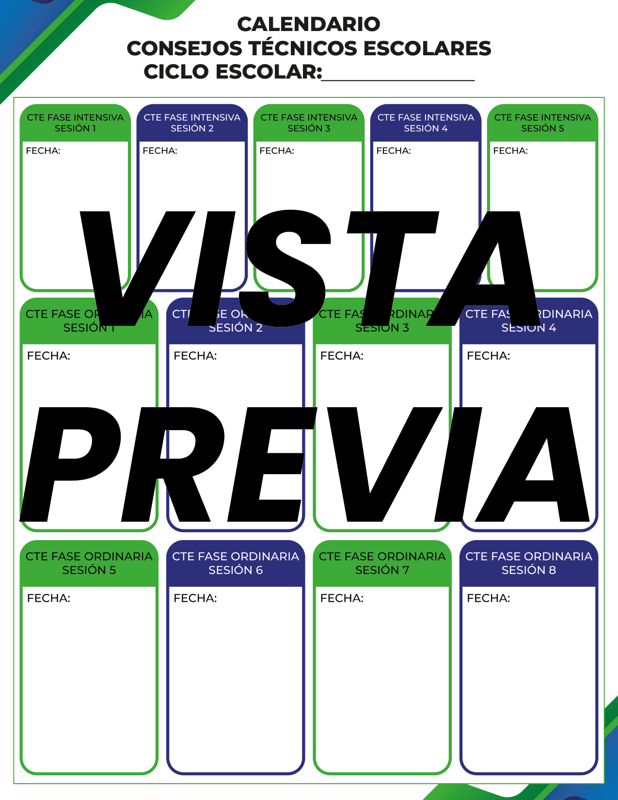 Agenda Formal Verde-azul DIRECTOR Primaria