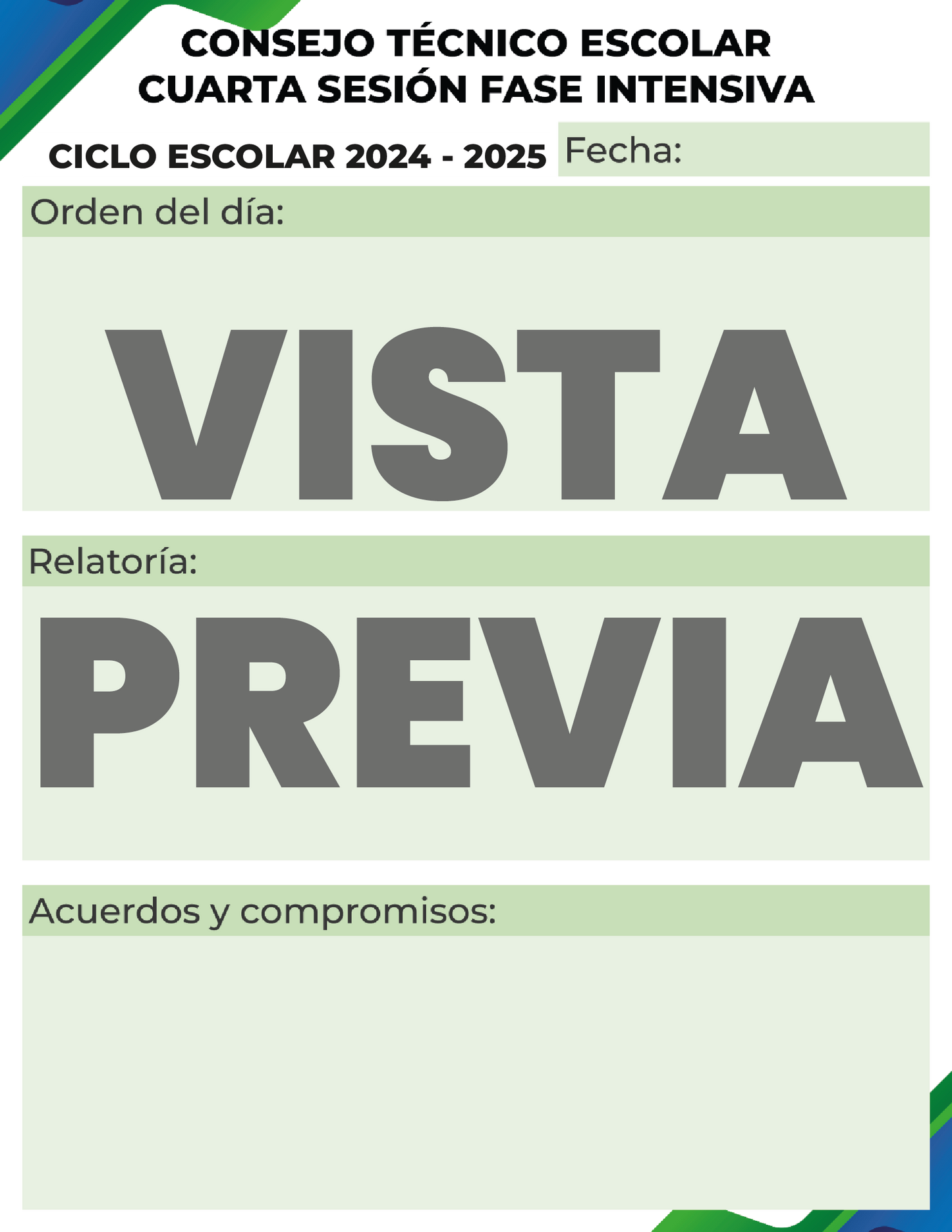 Agenda Formal DIRECTOR Primaria Ciclo Escolar 2024 - 2025 en PDF