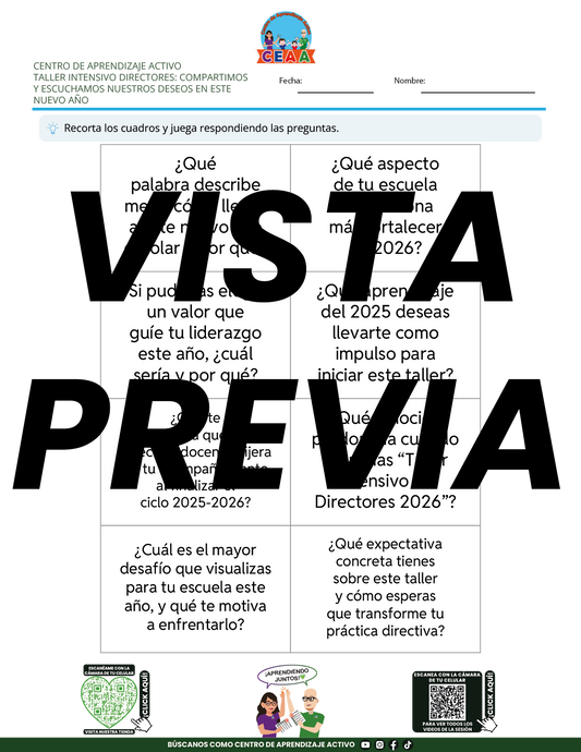 Juegos de Estudio para Imprimir Taller Intensivo Directores Enero 2026 en PDF