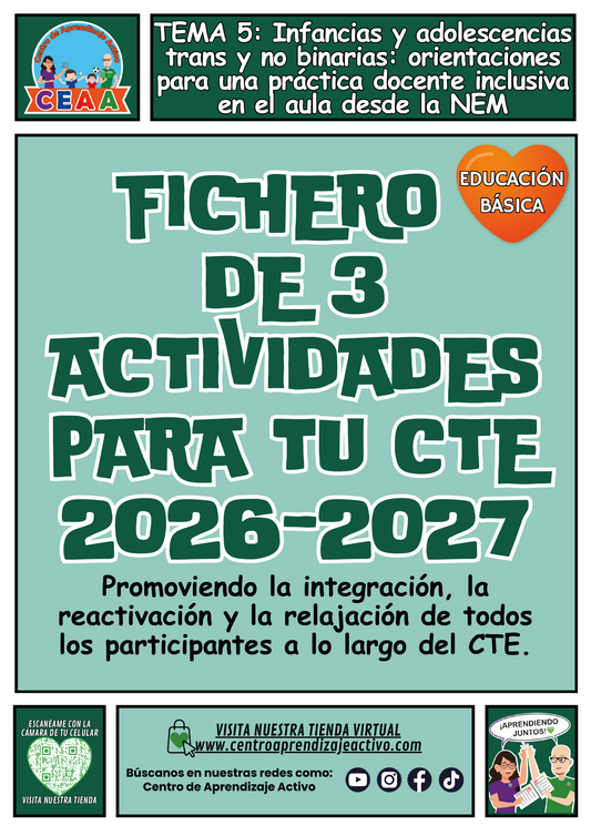 🧡 Fichero de 3 Actividades para tu CTE Educación Básica Tema 5