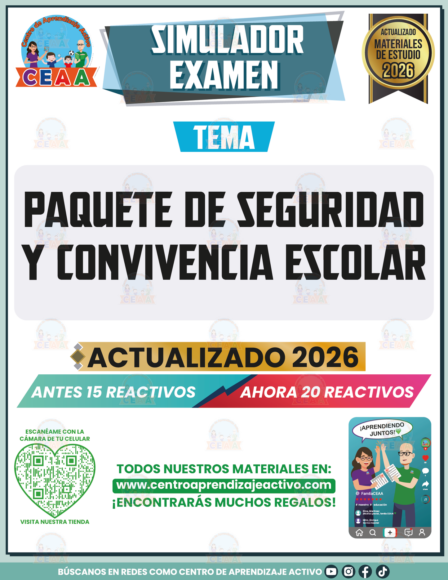 Simulador de Examen - Paquete de Seguridad y Convivencia Escolar en PDF
