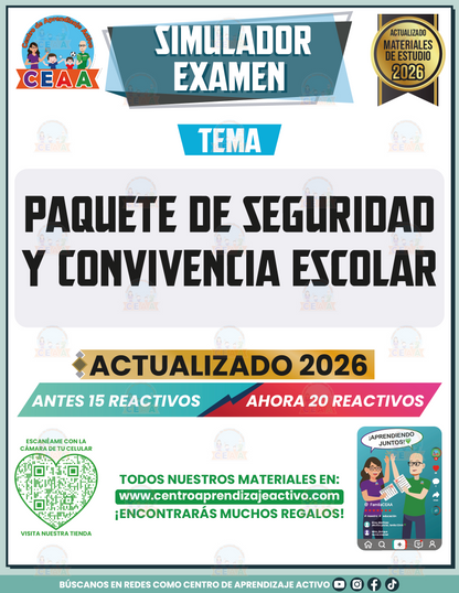 Simulador de Examen - Paquete de Seguridad y Convivencia Escolar en PDF